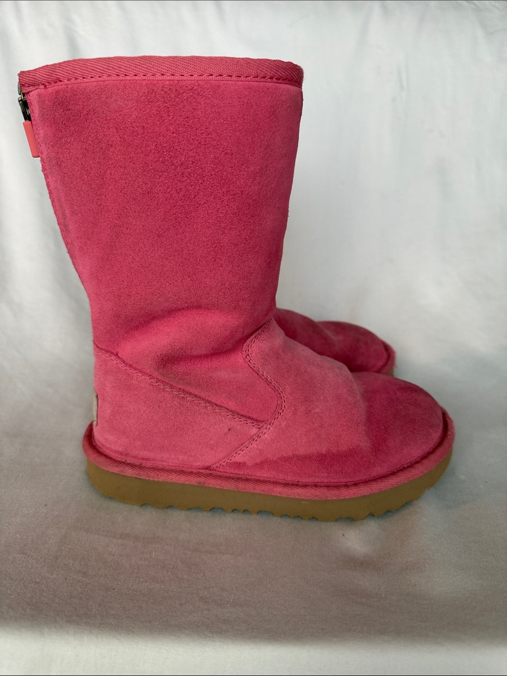 UGG Girl’s Pink Suede Mid-Calf Boot - Picture 3 of 4